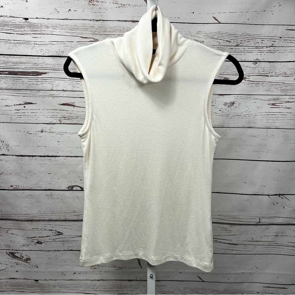 Banana Republic Soft Luxe Off White Turtleneck Tank Top Sweater Small NWT